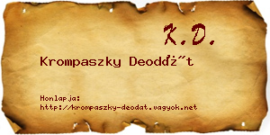 Krompaszky Deodát névjegykártya